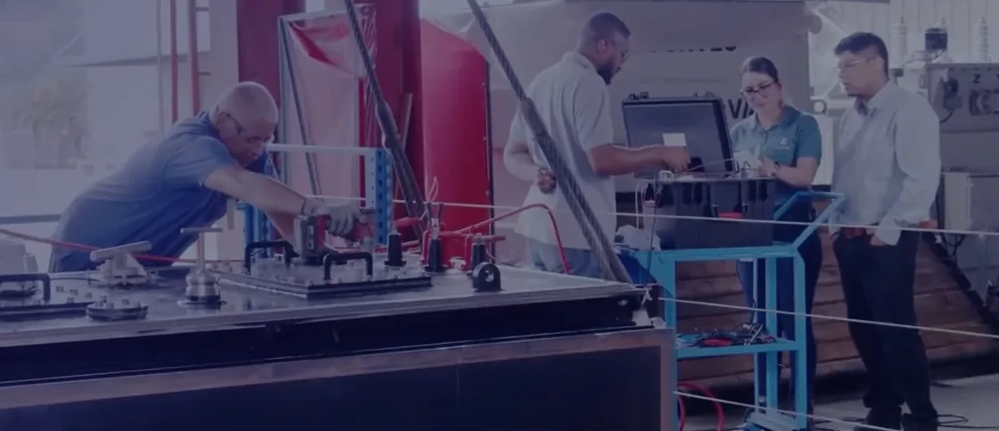 A Rymel engineer in the testing laboratory