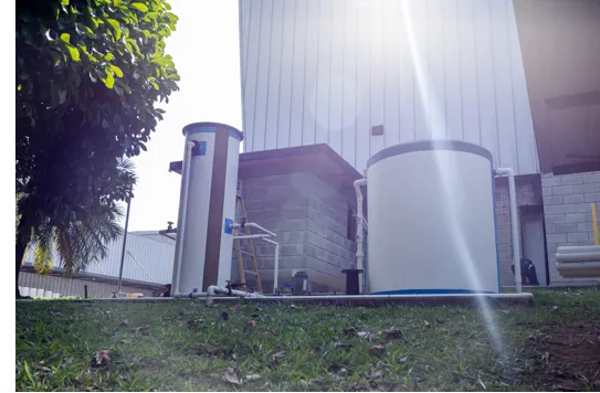 Tanks of Rymel's wastewater treatment plant