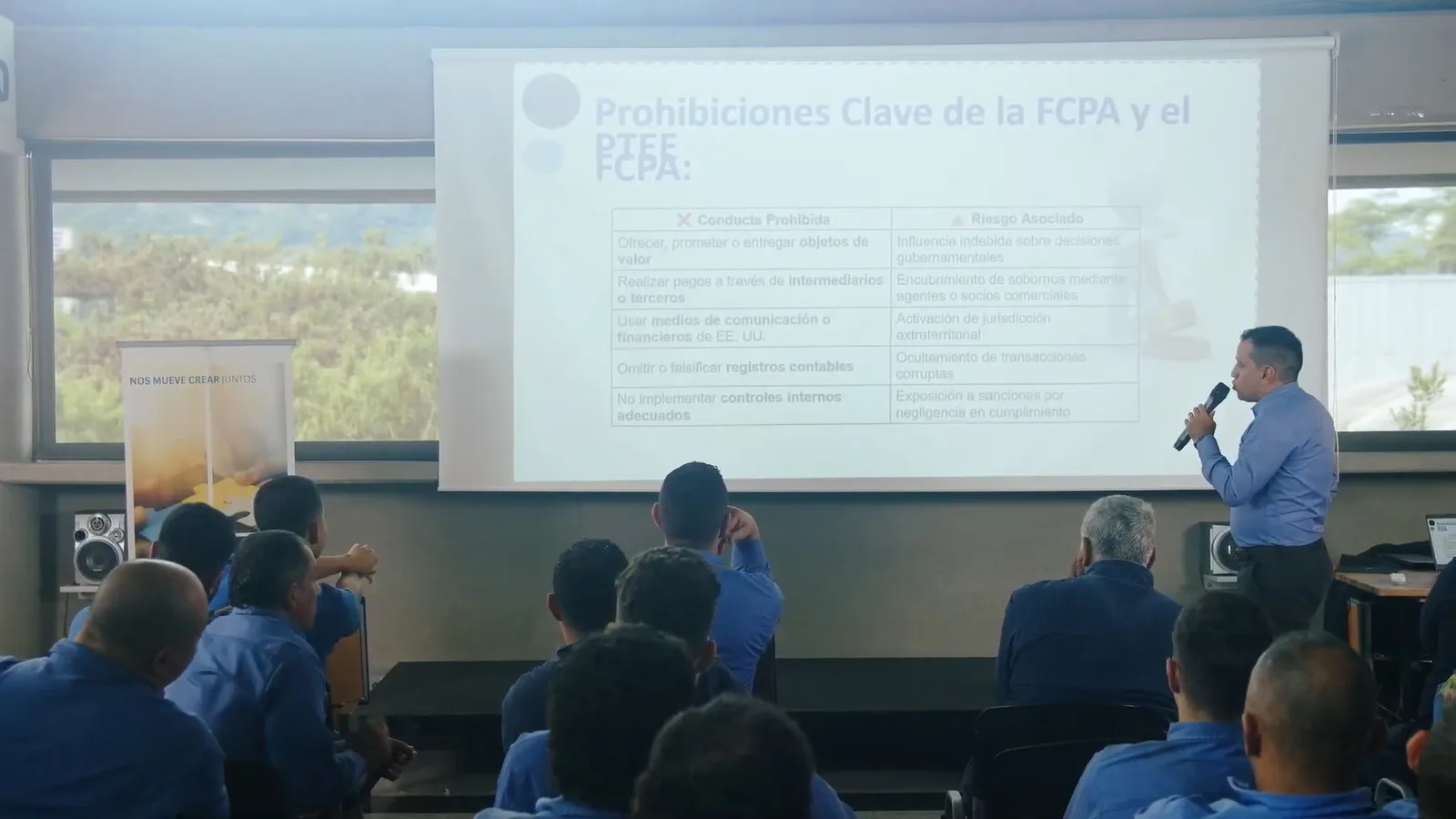 Rymel employees at a training session on compliance and business ethics