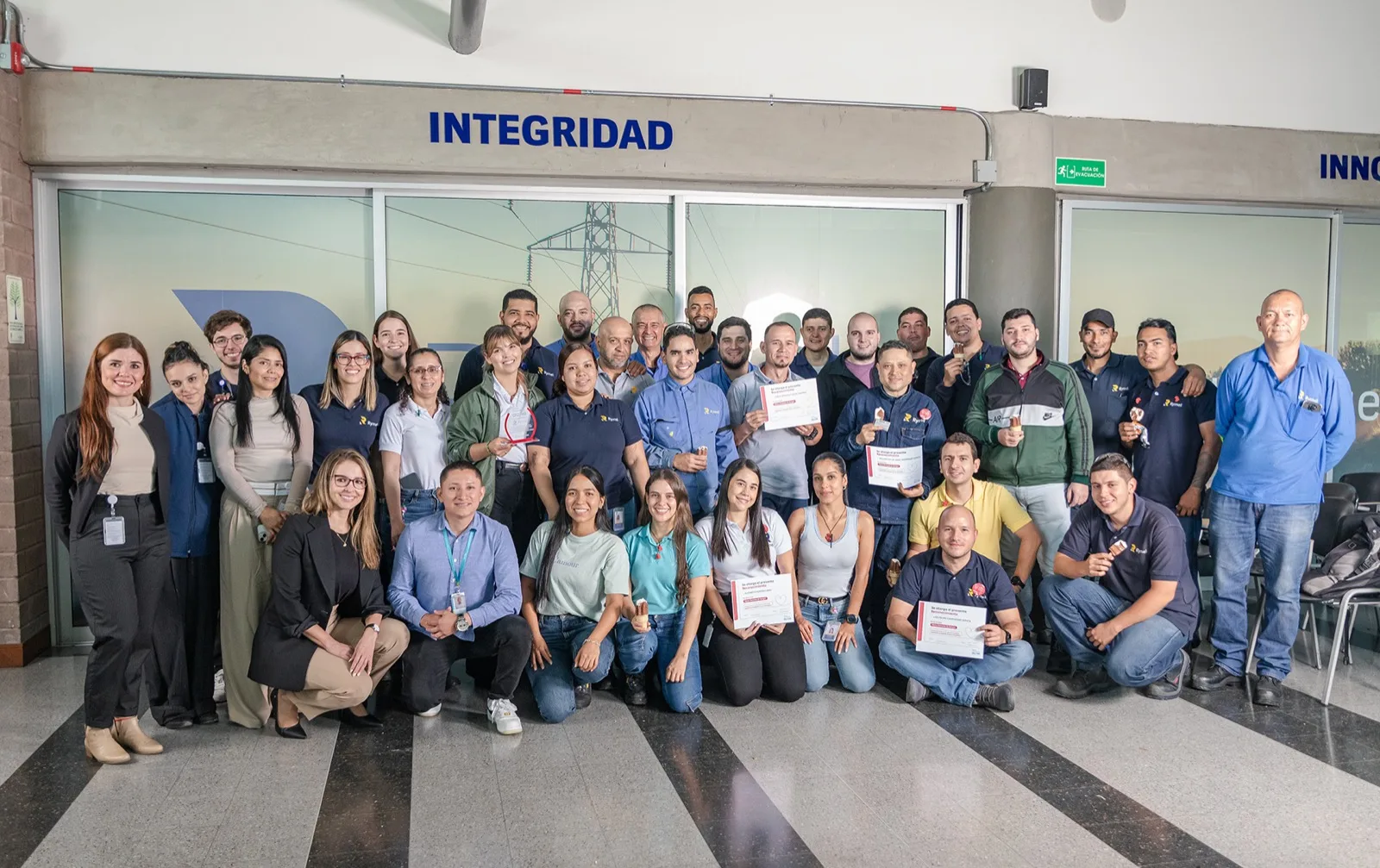 Rymel employees at a recognition event at the Copacabana site