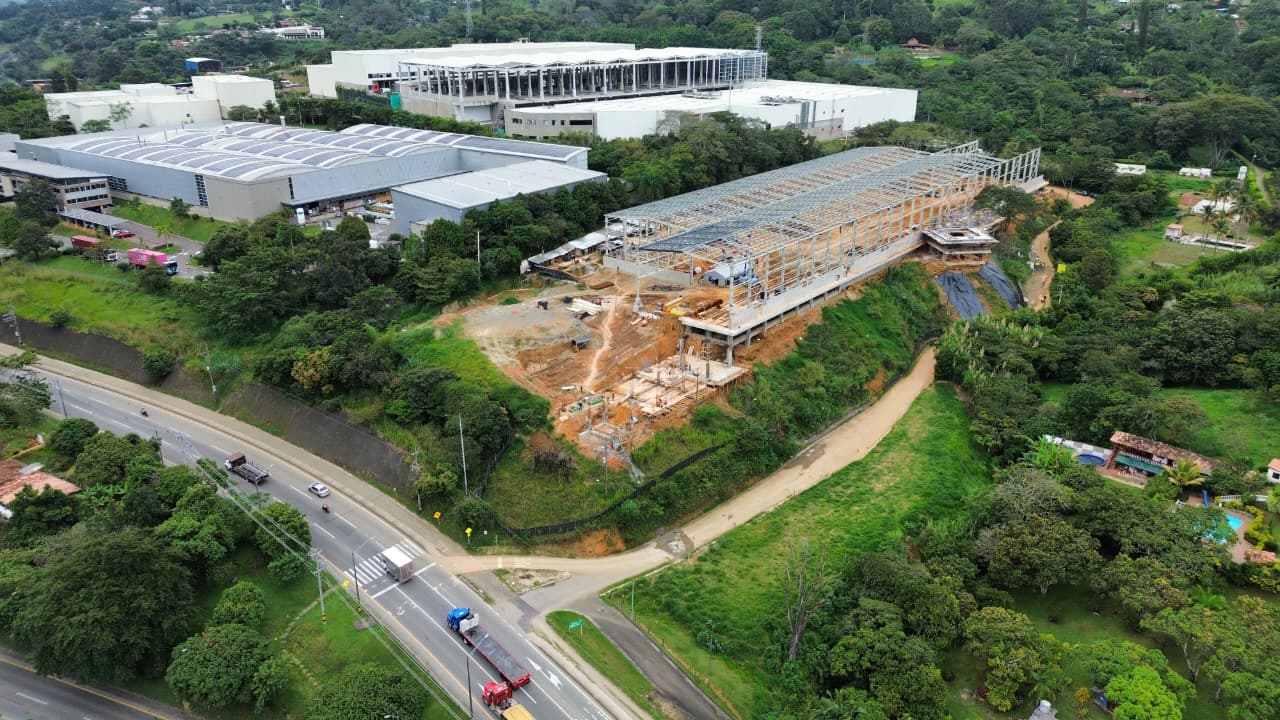 Aerial photograph showing progress on the construction of Rymel SAS's fourth plant.